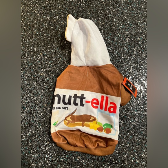 Dog Costume Size M Mutt-ella Nutella Jar Parody Hoodie Funny Halloween NWT - Picture 1 of 5